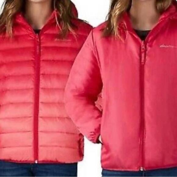 Eddie Bauer Girl's Jacket Puffer Duck Down Ombre Medium NWT - Picture 5 of 5